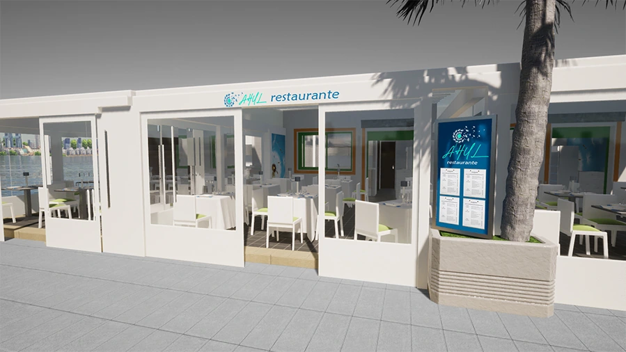 Ahul restaurante · Fachada y rotulación exterior