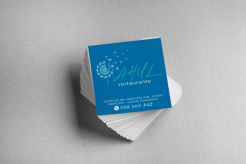 Ahul restaurante · Tarjetas de visita
