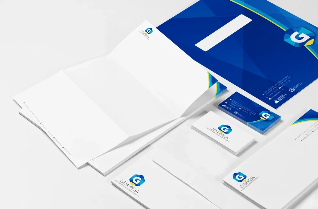 Gempresa · Conjunto de papelería corporativa