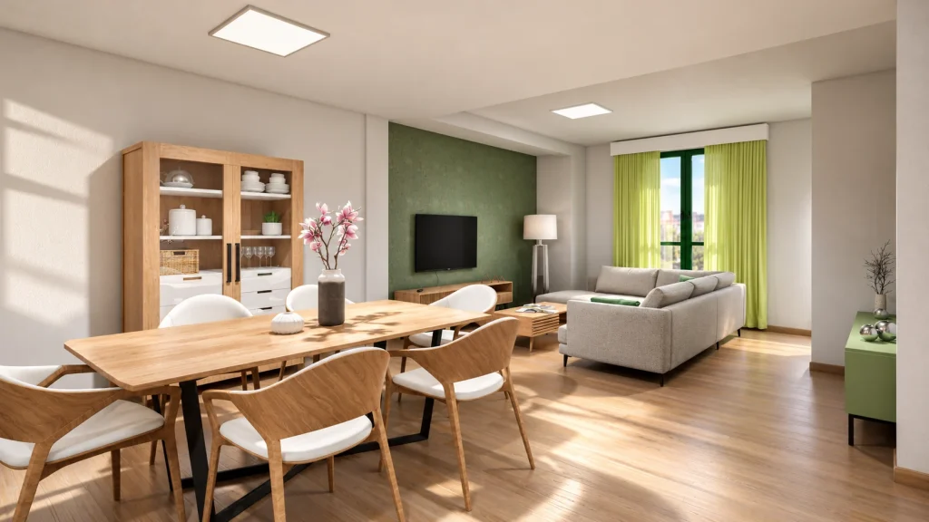 Vivienda en Arucas · Salón y comedor · Postproducción asistida por IA