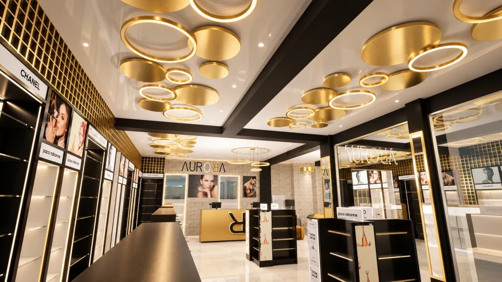 Joyería · Interiorismo comercial · Iluminación y techo