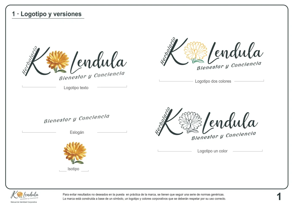 Kalendula · Versiones de la identidad
