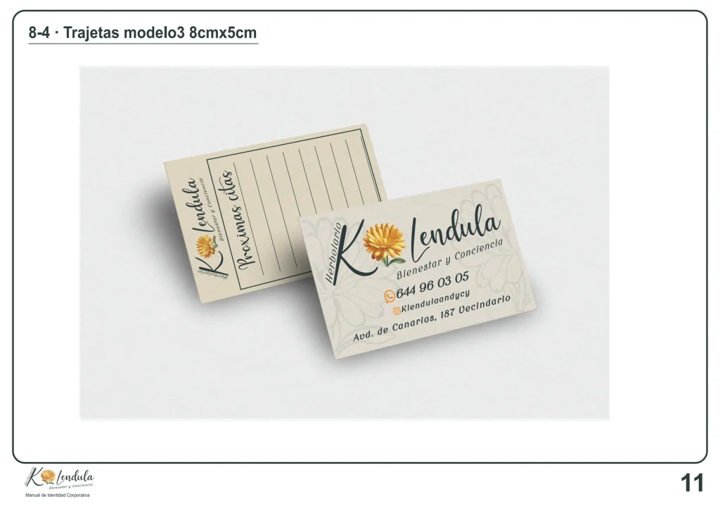 Kalendula · Tarjetas · Modelo 3
