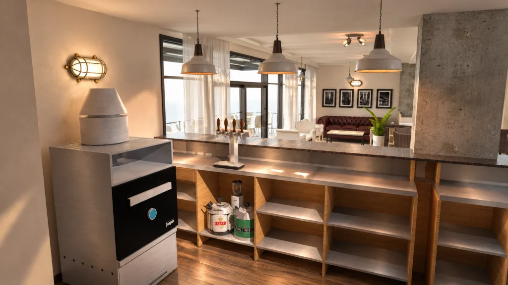 Restaurante · Interiorismo 3D · Zona de servicio