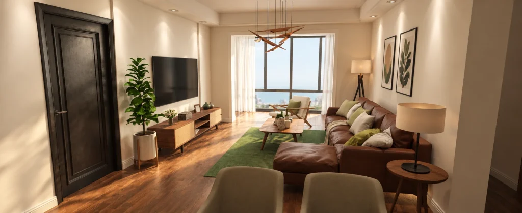 Salón inmobiliaria · Interiorismo · Salón desde el comedor