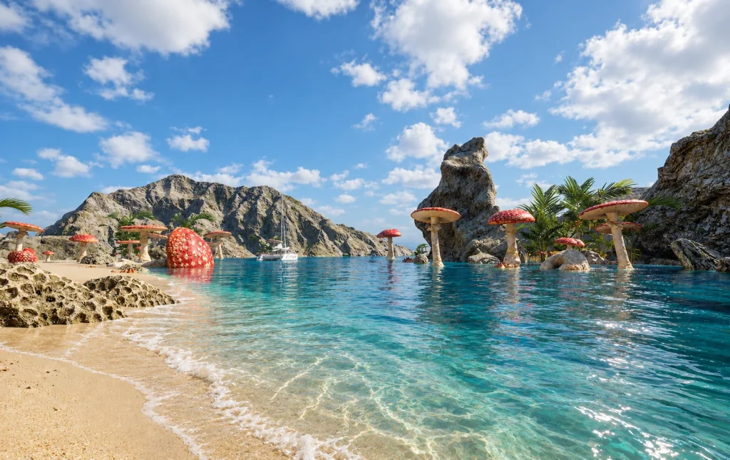 Cala fantástica · Vista de la bahía · Postproducción asistida por IA