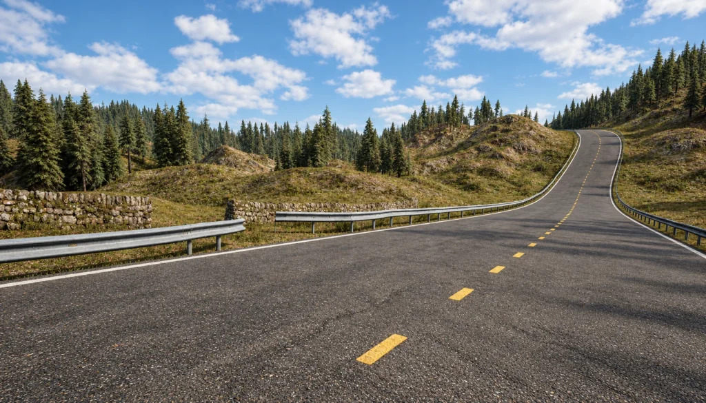 Paisaje y carretera · Vista general · Postproducción asistida por IA