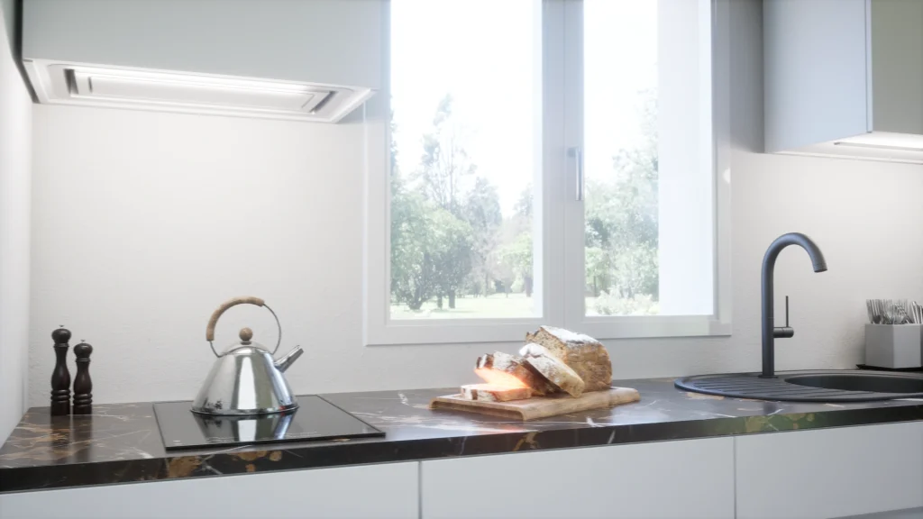 Eliseo López · Cocina y encimera, vista general · Visualización 3D con Unreal Engine